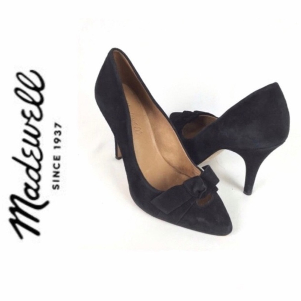 Madewell Black Suede Pointed Toe Classic Pumps Sz 8